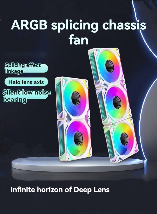 M MIAOYAN "New product can be spliced computer fan 12cm chassis fan ARGB divine light synchronized forward rotating mirror fan Brain case cooling air cooler" - Image 4