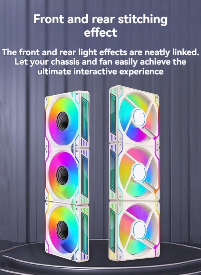 M MIAOYAN "New product can be spliced computer fan 12cm chassis fan ARGB divine light synchronized forward rotating mirror fan Brain case cooling air cooler" - Image 5