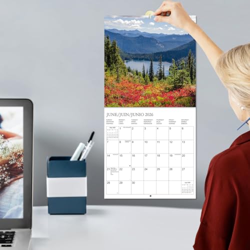Tuun Fuplan Calendar 2026 - Wall Calendar from January 2026 to June 2027, 3 Languages(English,French,Spanish), 2026 Calendar with Holiday Marked, Premium Paper for Organizing, 12'' x 12'', National Park- A - Image 5