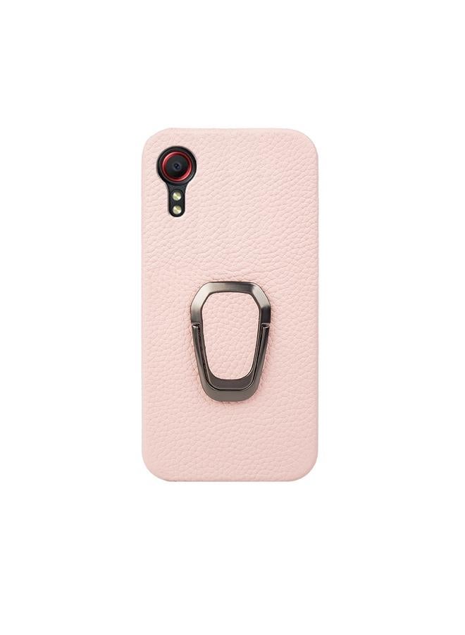 S-TOP Case For Samsung Galaxy Xcover 5 / Xcover 5s Ring Holder Litchi Texture Genuine Leather Phone Case - Image 2