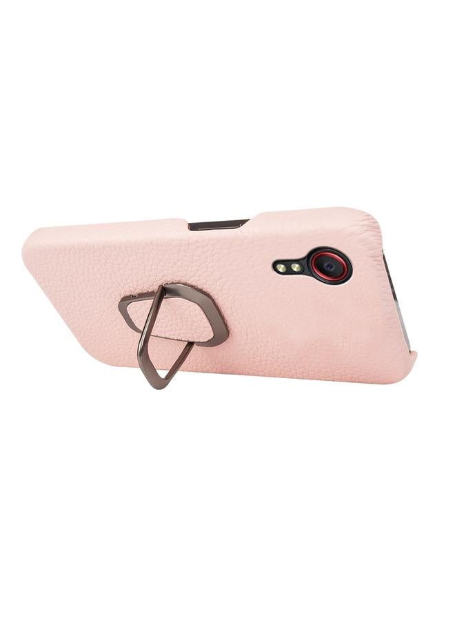 S-TOP Case For Samsung Galaxy Xcover 5 / Xcover 5s Ring Holder Litchi Texture Genuine Leather Phone Case - Image 3