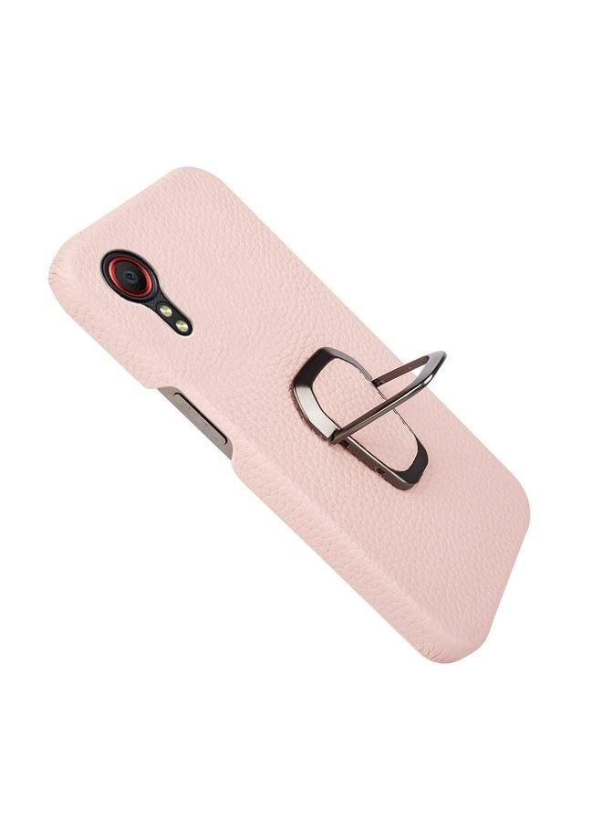 S-TOP Case For Samsung Galaxy Xcover 5 / Xcover 5s Ring Holder Litchi Texture Genuine Leather Phone Case - Image 4