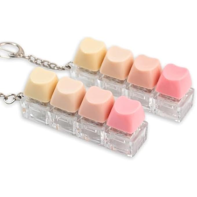 Sumgsn 2 Pcs Cute Keyboard Fidget Toy, 4 Keys Decompression Keyboard Clicker Fidget for Adult with Keychain for Stress Relief Pass Time - Image 1