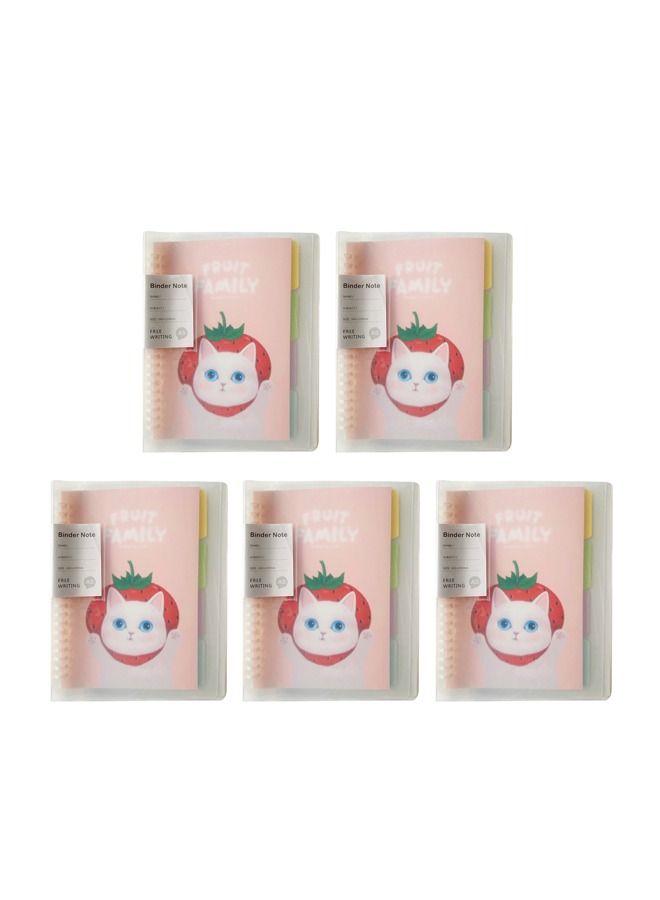 XIANGYU 5-Piece A5 Refillable Notebooks Clear PP Cover Loose Leaf Ring Binder Notebook - Image 1