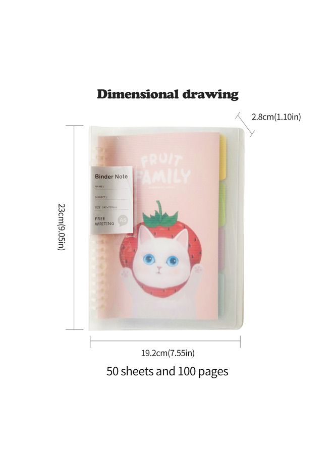 XIANGYU 5-Piece A5 Refillable Notebooks Clear PP Cover Loose Leaf Ring Binder Notebook - Image 4
