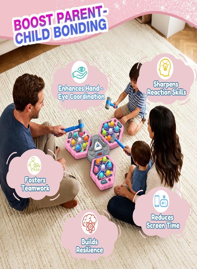 TooLion 3-Player Whack Game Mole for Kids 3-12 Boys Girls - 3 Independent Game Boards,3 Modes with Sound & Light,Safe Educational Pounding Toy,Christmas Birthday Gift for Multi-Kid Families - Image 3