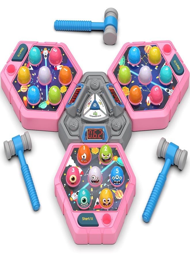 TooLion 3-Player Whack Game Mole for Kids 3-12 Boys Girls - 3 Independent Game Boards,3 Modes with Sound & Light,Safe Educational Pounding Toy,Christmas Birthday Gift for Multi-Kid Families - Image 1