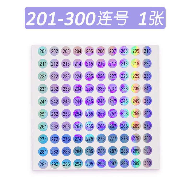 Nail Polish Bottle Number Number Number Sticker Round Laser Waterproof Code Album Label 1-500 Serial Number Number - Image 1