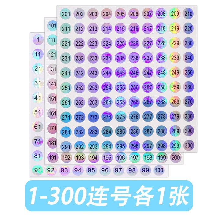 Nail Polish Bottle Number Number Number Sticker Round Laser Waterproof Code Album Label 1-500 Serial Number Number - Image 4