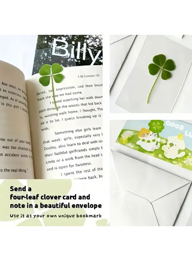 6 PCs Lucky Clover Postcards For Office Decoration Gift Bookmark Greeting Good Luck Wishes Holiday Gift - Image 5