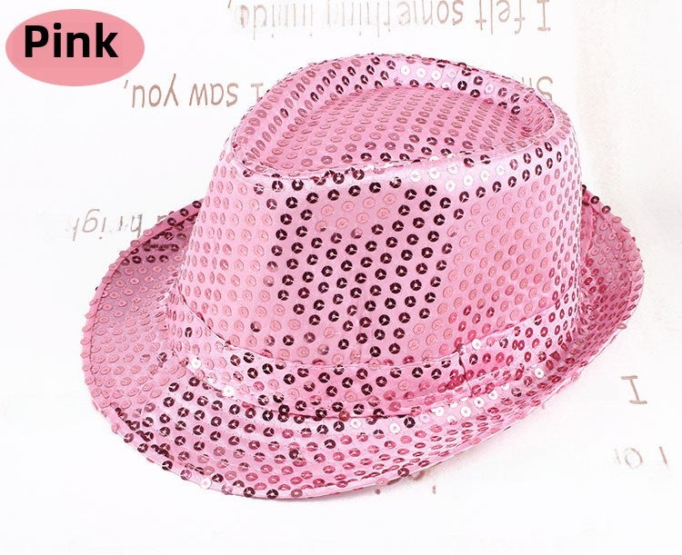 Kids Jazz Glitter Performance Top Hats Pink