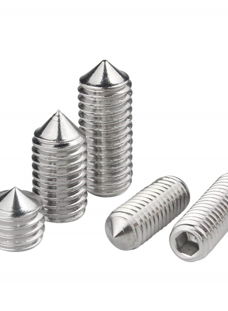 GGOOT Tools Hardware Nails Fasteners Cone Headless Screws - Stainless Steel Hex Socket Set Point Grub Screw Metric Thread Socket Allen Key Machine Bolt M3 M4 - Image 3