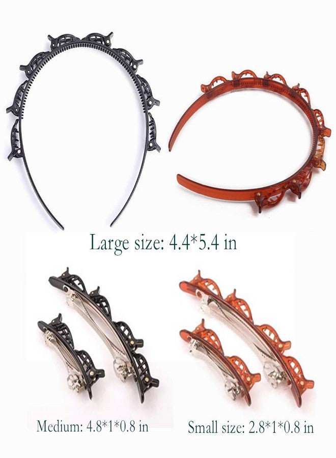 KaiLeQi 6PCS double bangs hairstyle hairpin headband for girls women Double Layer twist plait headband twister hair clip tools magic braided hairdressing hairpin Korean woven Fashion - Image 2