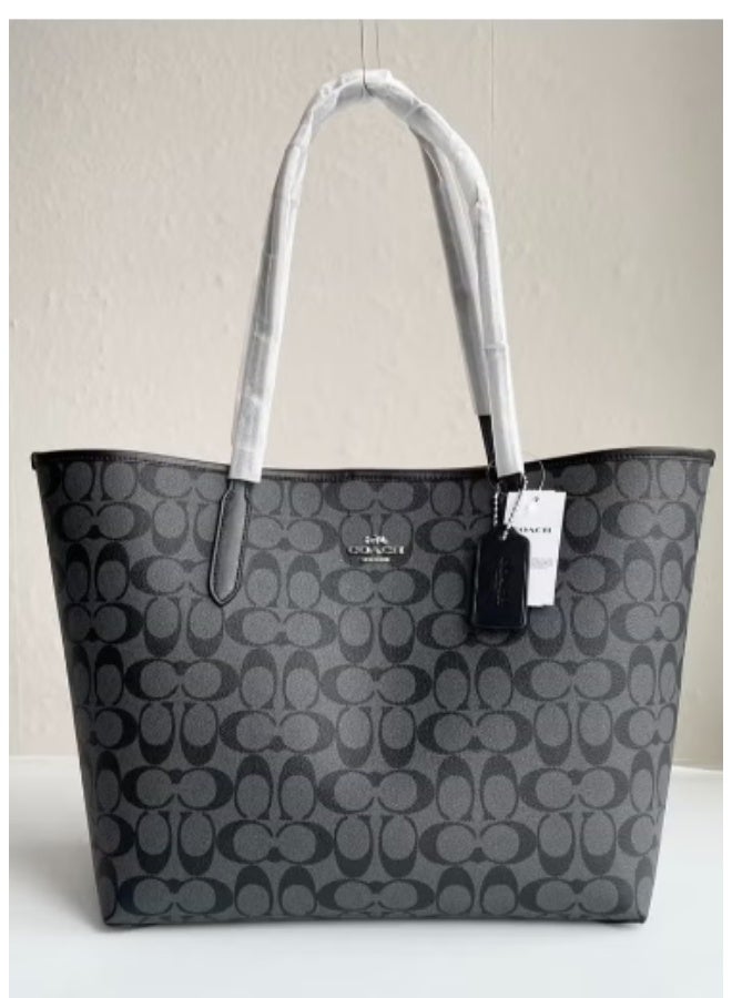 coachoutlet Coach City Tote Bag In Signature Canvas Women's Fashion Versatile Large Capacity Large Size Handheld Shoulder Bag Tote Bag - Image 1