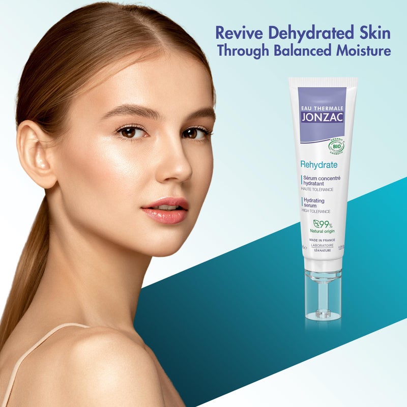 JONZAC سيروم مرطب للوجه من مياه الينابيع جونزاك - حمض الهيالورونيك العضوي النقي - ترطيب 24 ساعة - يملأ ويصلح البشرة الجافة - آمن للبشرة الحساسة - 1.01 أونصة سائلة - Image 5