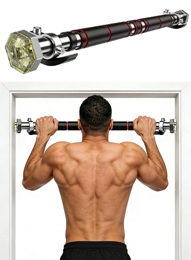 LAGIN Home pull-up bar, adjustable length, promotes height growth, screw-free installation, non-slip grips, suitable for pull-ups, push-ups, and hanging, maximum weight capacity 100 kg, length 83–130 cm - Image 1
