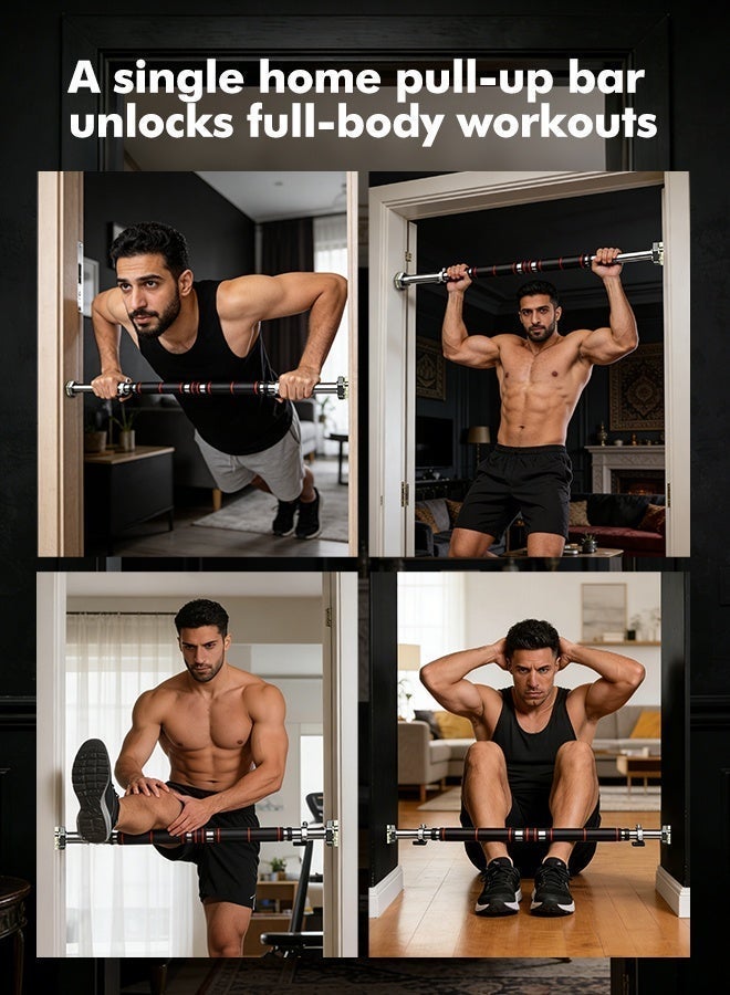 LAGIN Home pull-up bar, Upper Body Workout, adjustable length, promotes height growth, screw-free installation, non-slip grips, suitable for pull-ups, push-ups, and hanging, maximum weight capacity 100 kg, length 83–130 cm - Image 3
