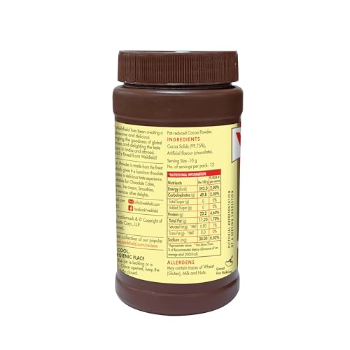 Weikfield Cocoa Powder | Low Fat Rich & Decadent Pure Cocoa Powder | Unsweetened Dark Cocoa for Baking, Desserts, Healthy Smoothies, Brownies, Hot Chocolate & Cakes | Reusable Poly Jar | 150g Jar - Image 3