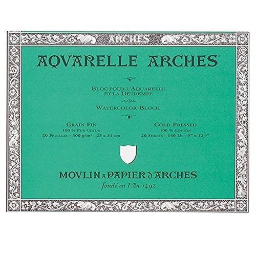 Arches ورق مائي مقاس 18 × 26 سم 300 GSM مضغوط بارد ملصق من 4 جوانب - أبيض طبيعي (عبوة من 20 ورقة) - Image 5
