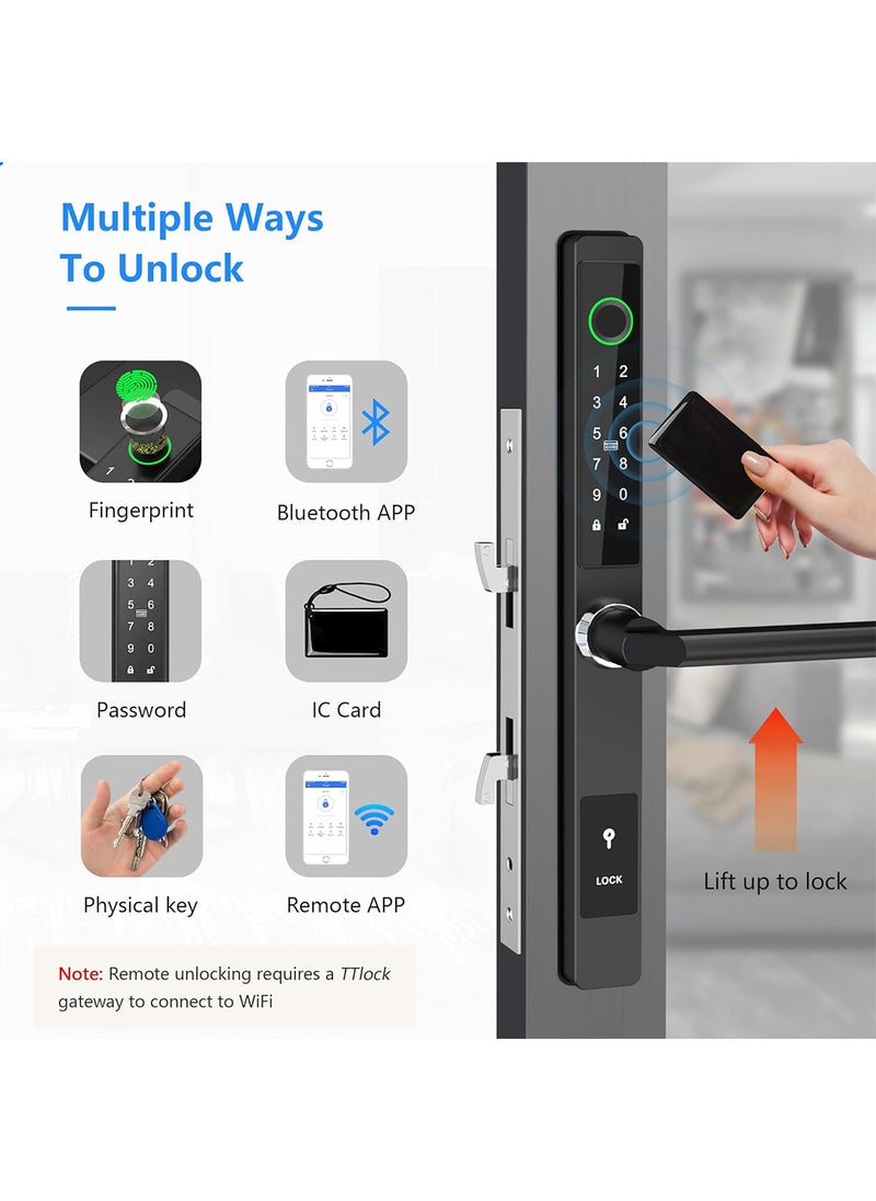 Sharpdo - Multifunctional Smart Electronic Password Lock Fingerprint/Tongtong App/Access Card/Password/Key/Temporary Password Virtual Password To Prevent Peeping 5-In-1 Unlocking Method (Requires 4 AA Batteries) - Image 1