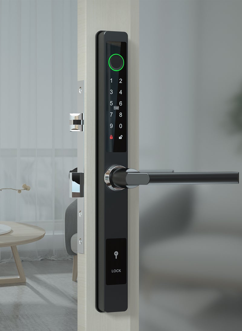Sharpdo - Multifunctional Smart Electronic Password Lock Fingerprint/Tongtong App/Access Card/Password/Key/Temporary Password Virtual Password To Prevent Peeping 5-In-1 Unlocking Method (Requires 4 AA Batteries) - Image 1