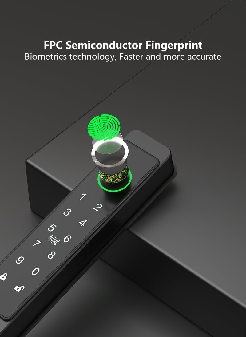 Sharpdo - Multifunctional Smart Electronic Password Lock Fingerprint/Tongtong App/Access Card/Password/Key/Temporary Password Virtual Password To Prevent Peeping 5-In-1 Unlocking Method (Requires 4 AA Batteries) - Image 1