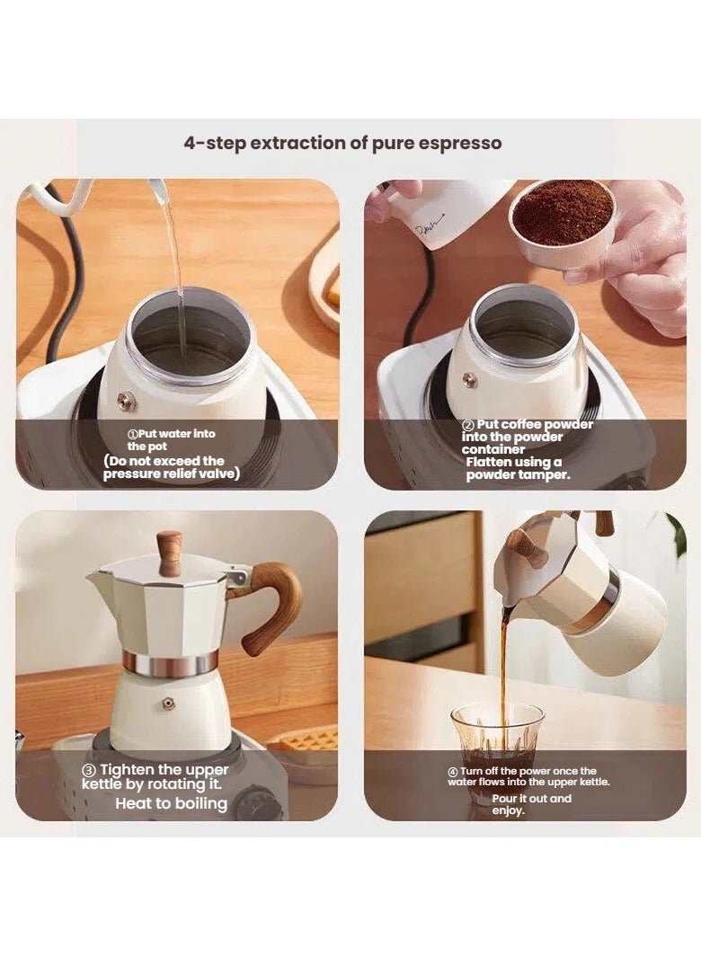 general Round-Bottom Single-Valve Moka Pot Hand-Drip Set Home Use Compact Espresso Maker 304 Stainless Steel Coffee Brewing Equipment - Image 3