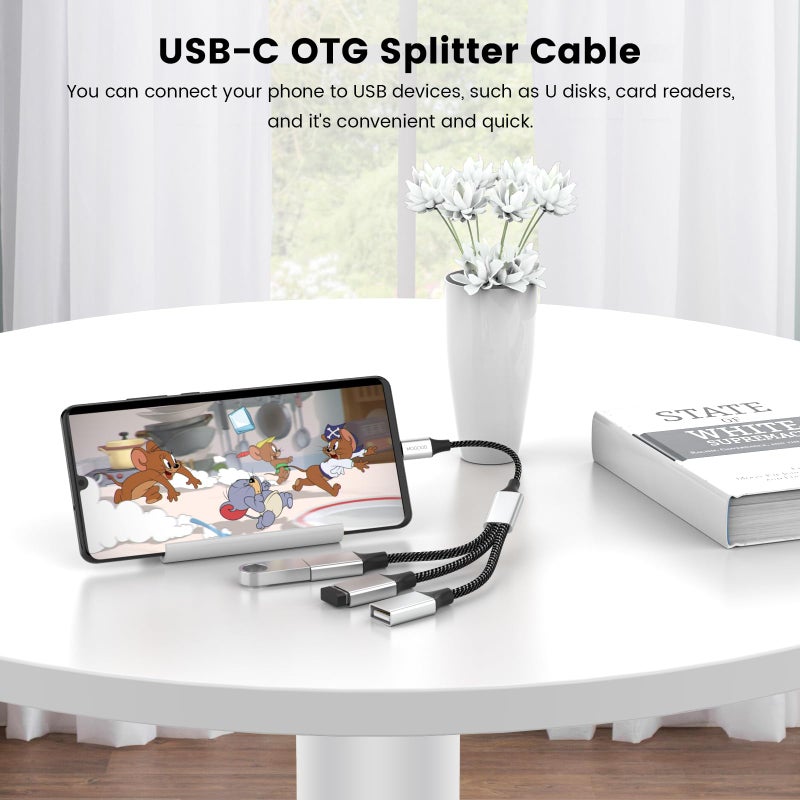 MOGOOD USB C Male to Three USB Female Cable Adapter,Type C to 3 Type A 2.0 Port Splitter Dongle Cord Converter Connector Multiple Multi Hub for MacBook,iPad Pro Air,Microsoft Surface Go,PC,Laptop - Image 4