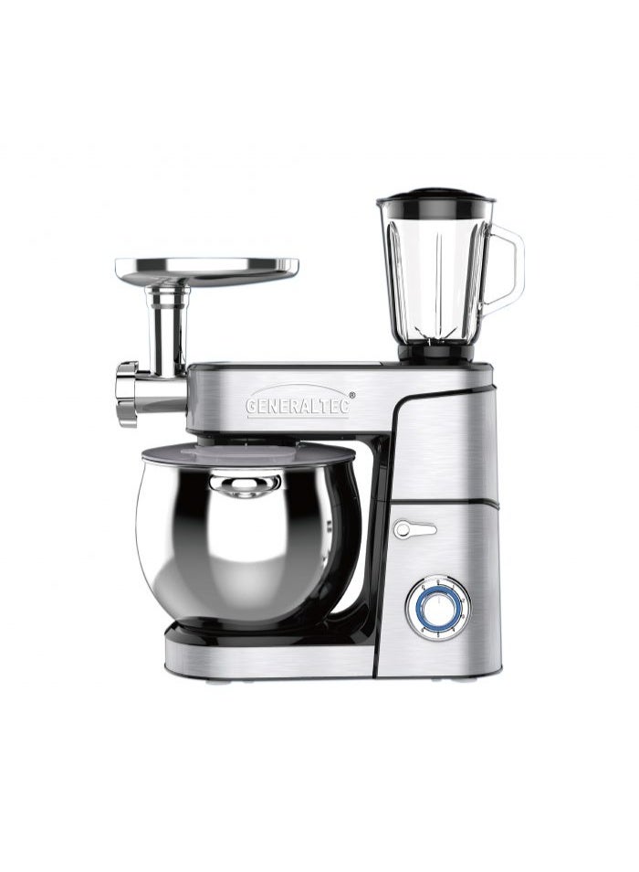 Generaltec 12L Stand Mixer 5-in-1 | 2000W Powerful Motor | Full Steel Gears | Blender, Meat Grinder, Chopper, Mixer & Whisk | 6-Speed + Pulse | Stainless Steel Bowl | Model GM412L | 1-Year Warranty 2000 W GM312L silver - Image 2