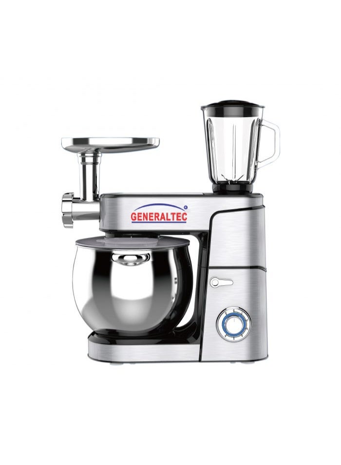 Generaltec 12L Stand Mixer 5-in-1 | 2000W Powerful Motor | Full Steel Gears | Blender, Meat Grinder, Chopper, Mixer & Whisk | 6-Speed + Pulse | Stainless Steel Bowl | Model GM412L | 1-Year Warranty 2000 W GM312L silver - Image 1