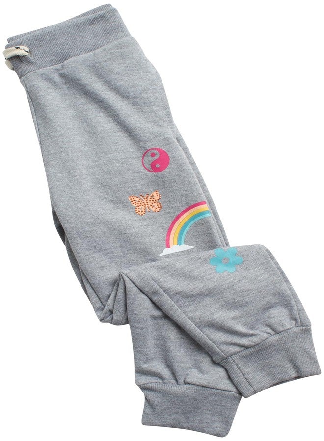 فولكوم طقم رياضي للبنات الصغيرات من فولكوم - قطعتان: كنزة صوفية برقبة دائرية وبنطال رياضي للأطفال الصغار، مقاس 4، لون رمادي فاتح - Image 5