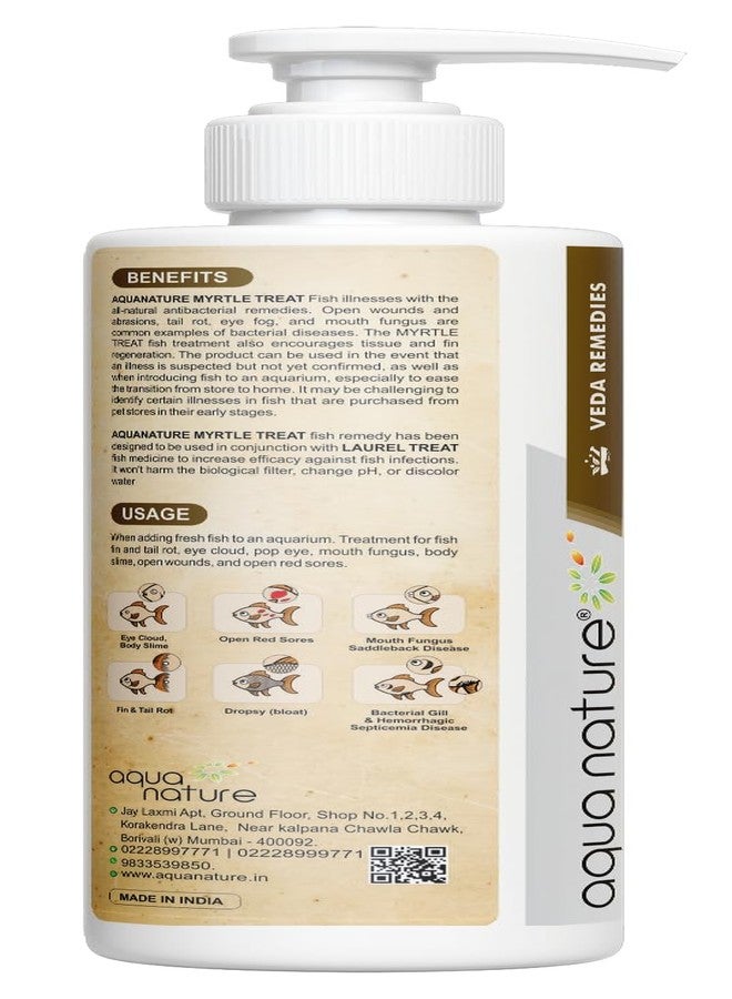 الطبيعة المائية AquaNature® Veda Remedies Myrtle Treat طريقة طبيعية لعلاج العدوى البكتيرية في أحواض المياه العذبة والمالحة والنباتية والشعاب المرجانية والبرك (250 مل) - Image 2