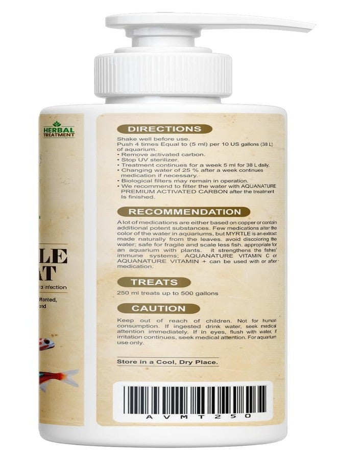 الطبيعة المائية AquaNature® Veda Remedies Myrtle Treat طريقة طبيعية لعلاج العدوى البكتيرية في أحواض المياه العذبة والمالحة والنباتية والشعاب المرجانية والبرك (250 مل) - Image 3