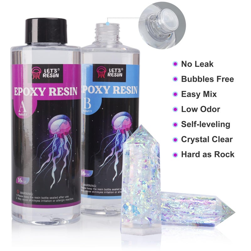 LET'S RESIN راتنج LET'S RESIN الشفاف، 32 أونصة راتنج إبوكسي خالي من الفقاعات، راتنج صب لطاولة وبار، راتنج إبوكسي شفاف للحرف الفنية - Image 2
