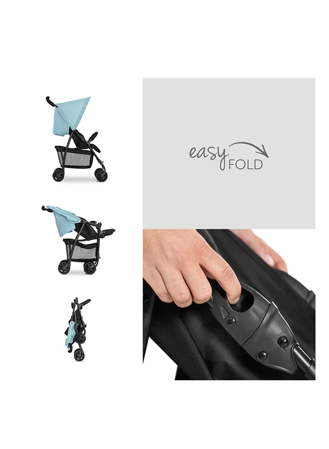 هوك Sport Pushchair, Blue Super Lightweight Travel Stroller (Only 5.9Kg), Compact And Foldable, Lay Flat, With Raincover