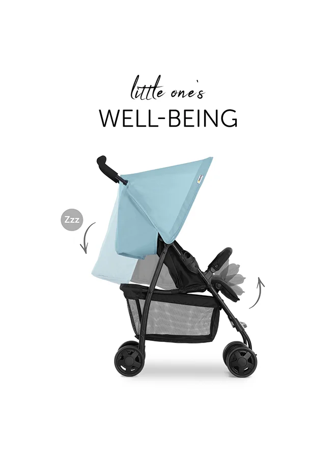 هوك Sport Pushchair, Blue Super Lightweight Travel Stroller (Only 5.9Kg), Compact And Foldable, Lay Flat, With Raincover