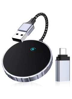 CarPlay Wireless Adapter for iPhone, 2024 Upgrade, Wi-Fi 5GHz Apple CarPlay Wireless Adaptor, Compatible with All Wired Apple CarPlay Cars, USB-A & USB-C Support, Premium Metallic Design