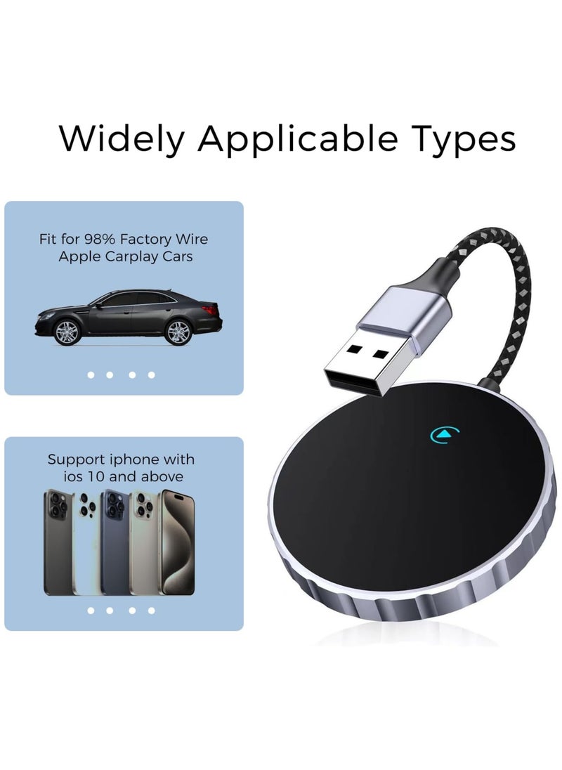 Generic - CarPlay Wireless Adapter for iPhone, 2024 Upgrade, Wi-Fi 5GHz Apple CarPlay Wireless Adaptor, Compatible with All Wired Apple CarPlay Cars, USB-A & USB-C Support, Premium Metallic Design - Image 1