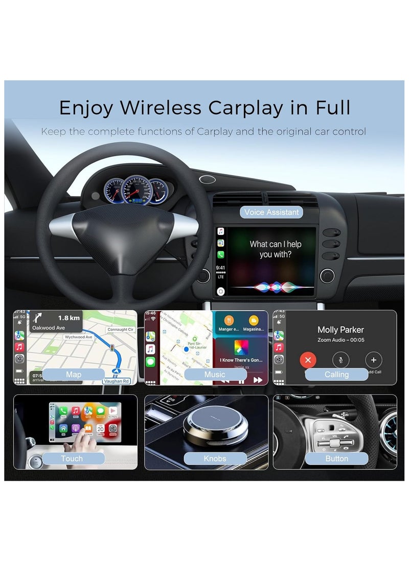 Generic - CarPlay Wireless Adapter for iPhone, 2024 Upgrade, Wi-Fi 5GHz Apple CarPlay Wireless Adaptor, Compatible with All Wired Apple CarPlay Cars, USB-A & USB-C Support, Premium Metallic Design - Image 1