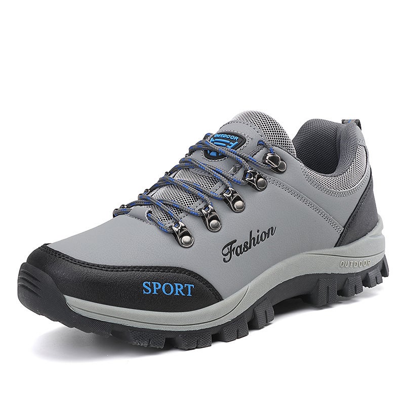Cross-border plus size 46 outdoor shoes mens non-slip desert mountain travel shoes camping hiking shoes sneaker hiking shoes men Gray