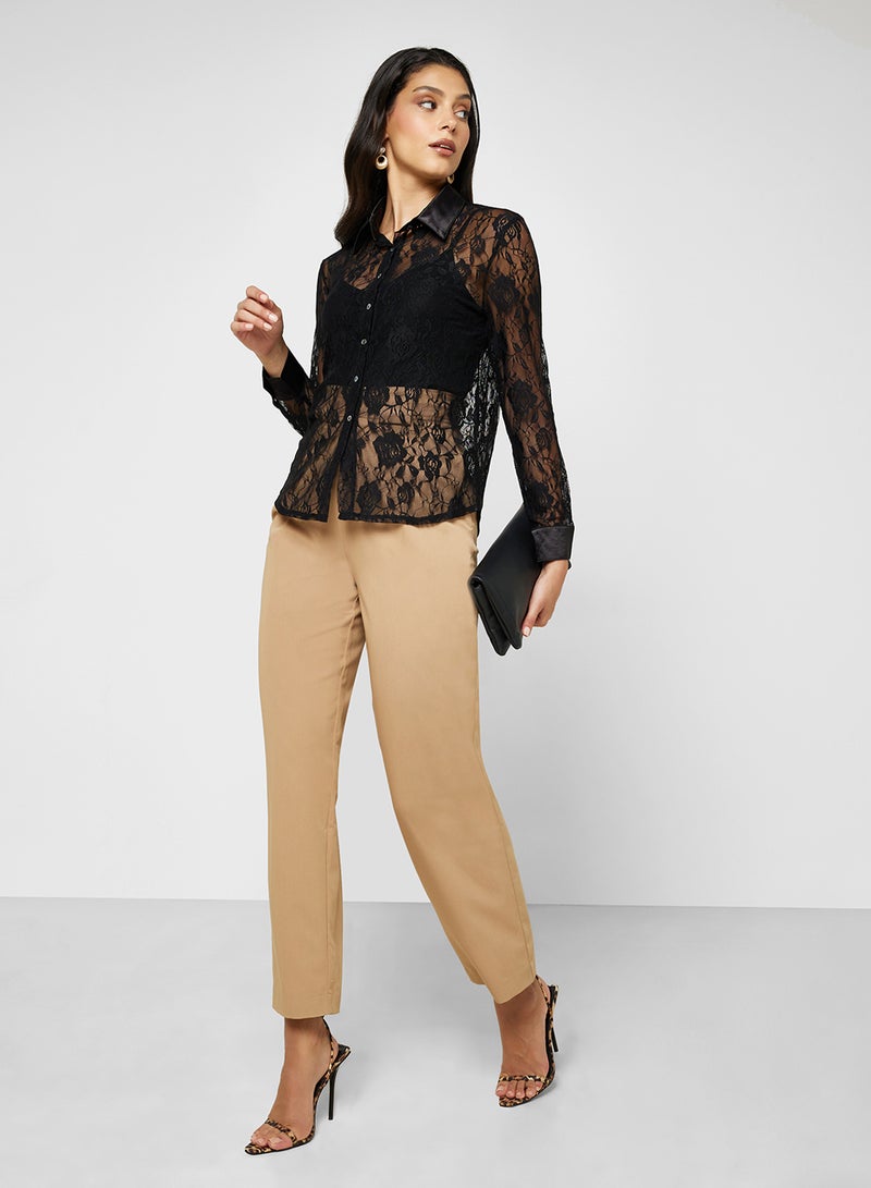 Sheer Button Down Top
