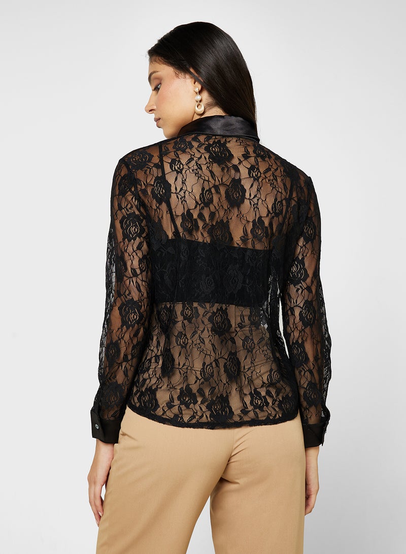 Sheer Button Down Top