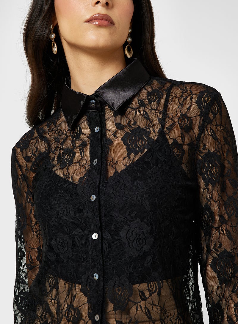 Sheer Button Down Top