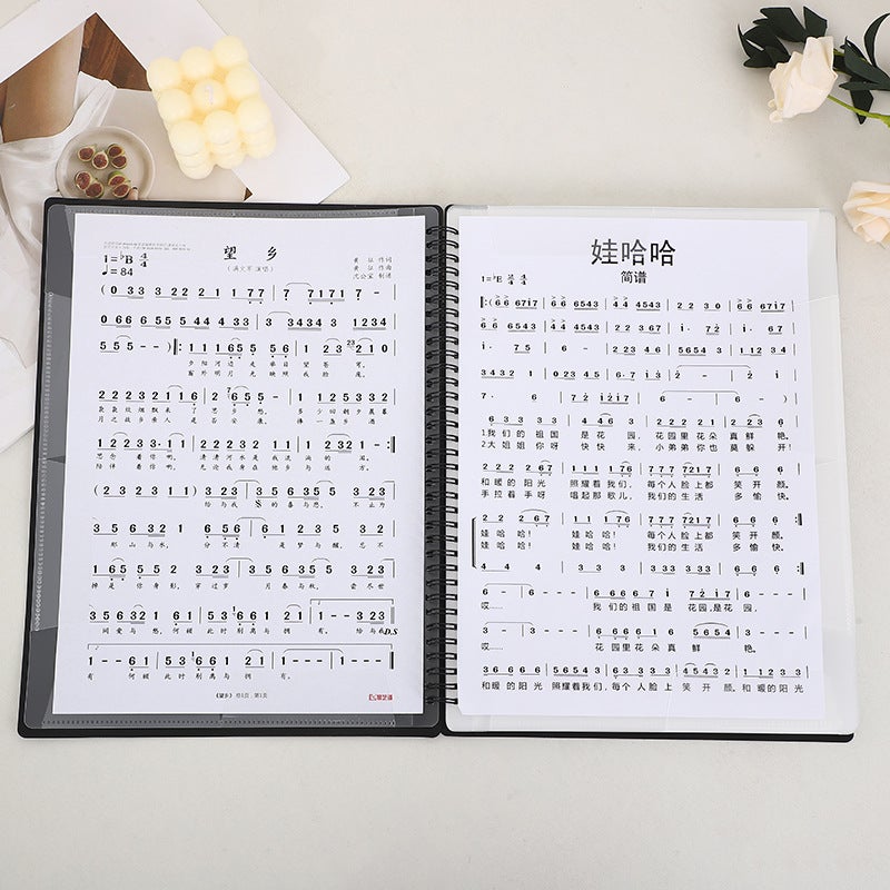 Coil Music Score Folder, Colorful Piano Sheet Music Folder, A4 Transparent Insert Pages, Editable Sheet Music Folder, Loose-Leaf Document Binder - Image 3