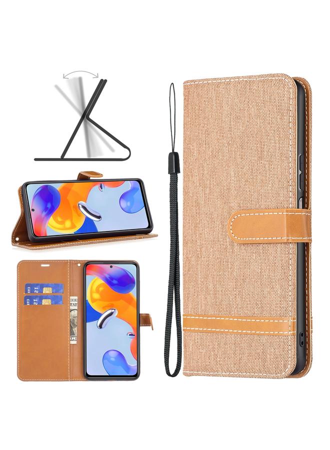 Case For Xiaomi Redmi Note 11 Pro International Version Color Matching Denim Texture Leather Phone Case