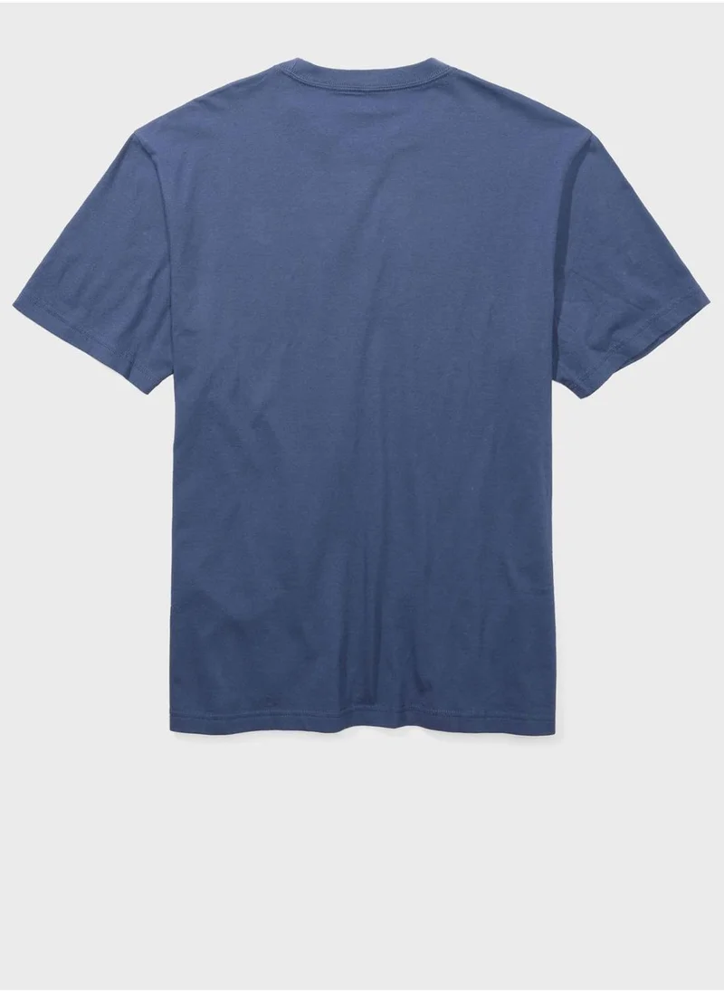American Eagle Embroidered Graphic Crew Neck T-Shirt