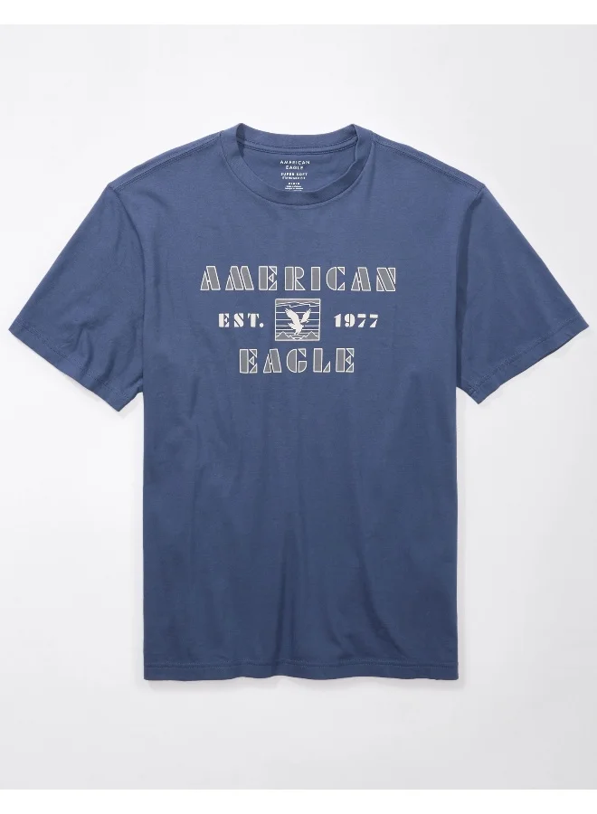 American Eagle Embroidered Graphic Crew Neck T-Shirt