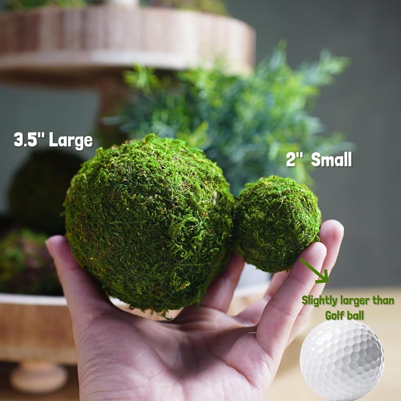 BYHER Natural Green Moss Decorative Ball,Handmade (2"-Set of 12) - Image 4