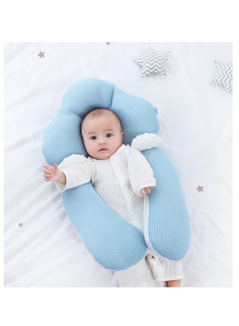 KYD Baby Head Shaping Pillow, Soft and Breathable Baby Anti-Startle Pillow for Sleeping, Adjustable Correcting Baby Head Deviation Pillow, Detachable for Winter And Summer Dual-Use,for 0-36 Months Infant - Image 2