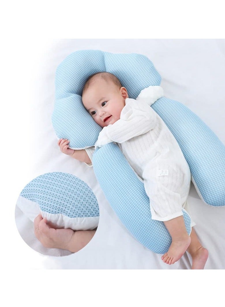 KYD Baby Head Shaping Pillow, Soft and Breathable Baby Anti-Startle Pillow for Sleeping, Adjustable Correcting Baby Head Deviation Pillow, Detachable for Winter And Summer Dual-Use,for 0-36 Months Infant - Image 1